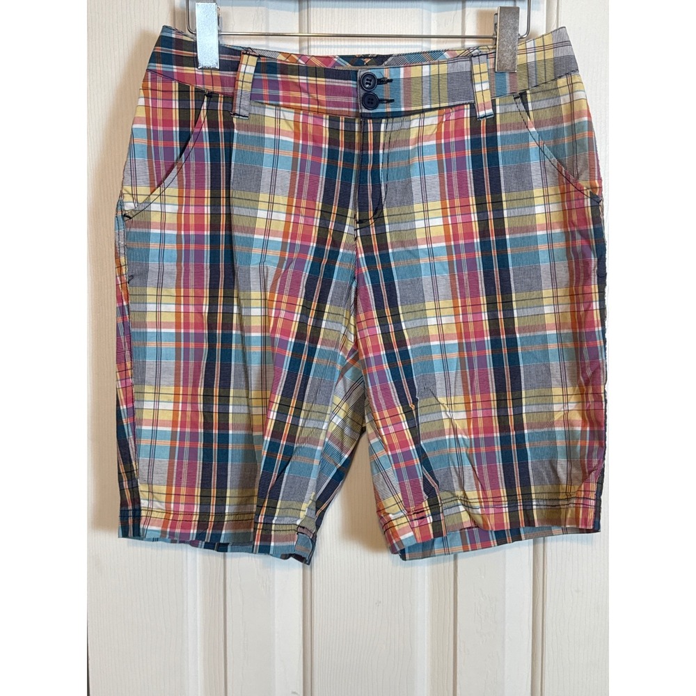 Khakis & Co Plaid Bermuda Shorts Colorful Casual Summer Size 10P‎